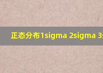 正态分布1sigma 2sigma 3sigma